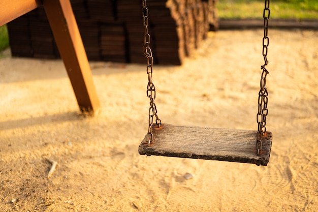 Hanging Wooden Swing for children's Playground 