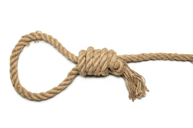 Hangman or suicide rope knot isolated over white background