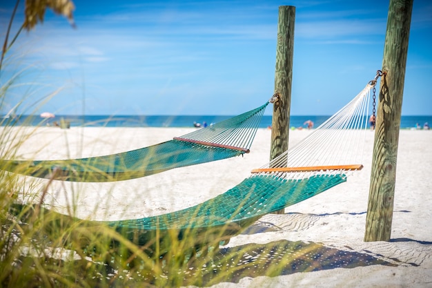 Hangmat op een strand