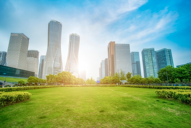 Hangzhou Financial District Square en wolkenkrabber