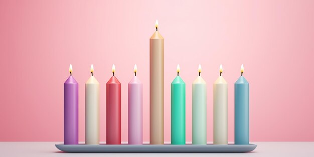 Hannukah candles background AI Generated illustration