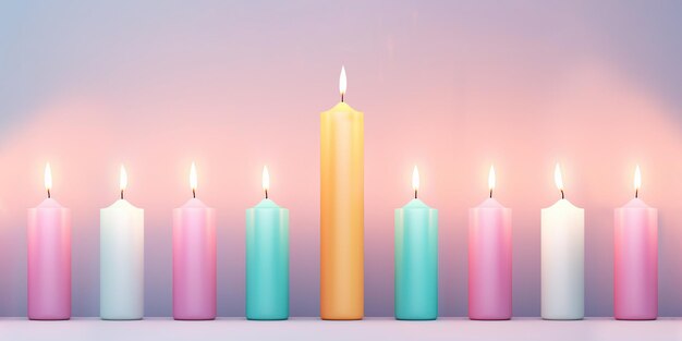 Hannukah candles background AI Generated illustration