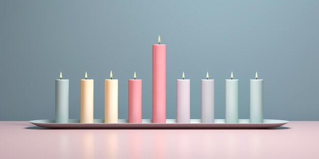 Hannukah candles background AI Generated illustration