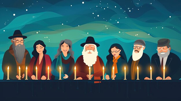 Hanukkah Celebration of Festive Traditions and Illuminated Moments of Jewish Festival