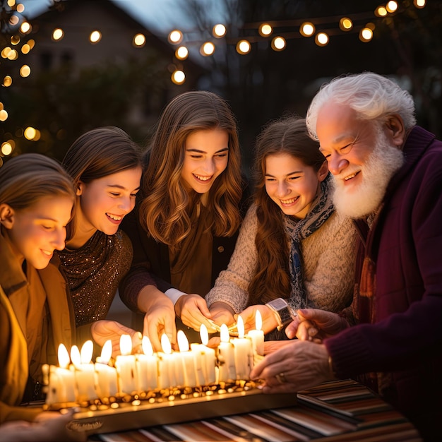 Hanukkah Celebration of Festive Traditions and Illuminated Moments of Jewish Festival