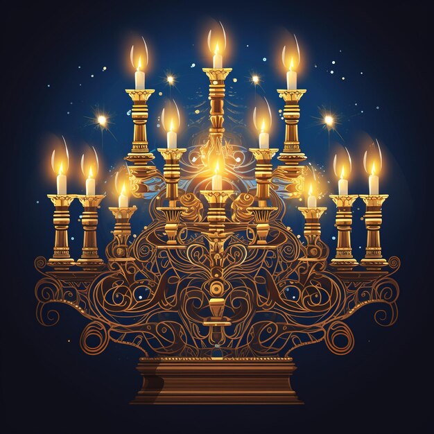 Foto celebrazione di hanukkah delle tradizioni festive e dei momenti illuminati della festa ebraica