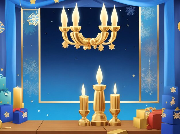 Hanukkah day background with empty area generative ai