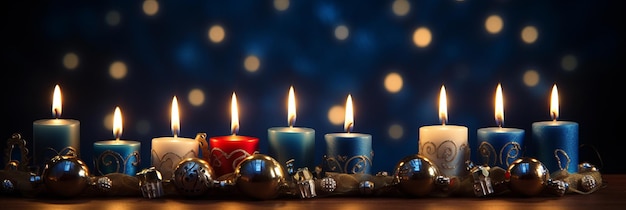 Hanukkah decorations with candles