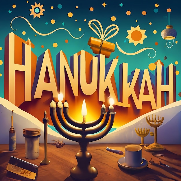 Foto immagine generata dall'intelligenza artificiale di hanukkah