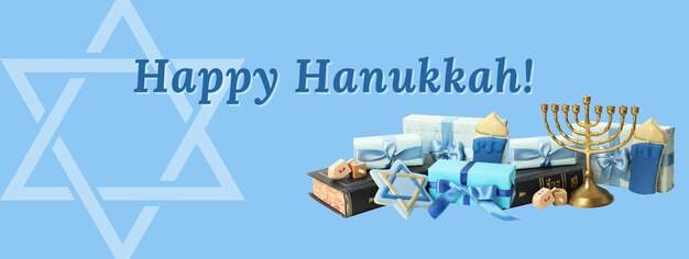 Hanukkah festive attributes illustration created using Generative AI technology