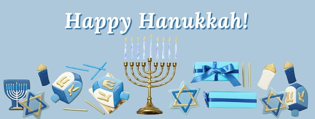 Hanukkah festive attributes