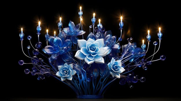 Hanukkah flower Menorah