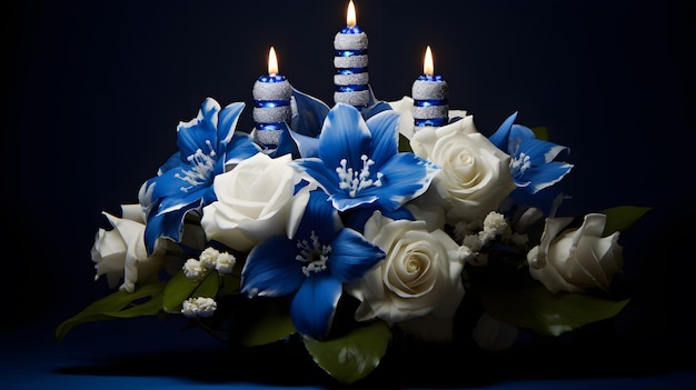 Hanukkah flower Menorah