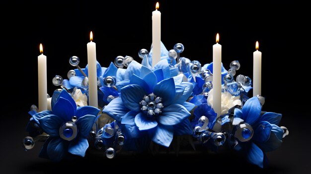 Hanukkah flower Menorah