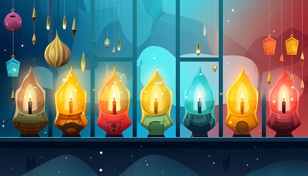 Hanukkah illustration design