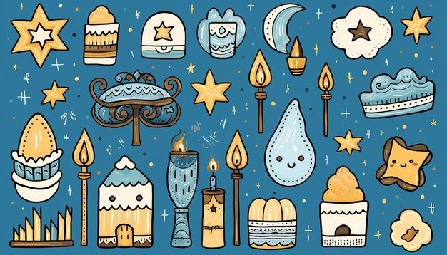 Photo hanukkah inspired clipart illustration