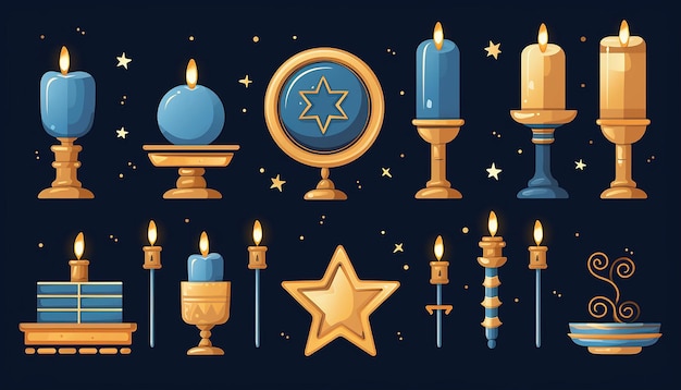 Hanukkah inspired clipart illustration