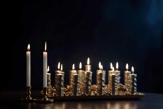 Hanukkah is a Jewish holiday family religious traditional symbol of Judaism Header banner mockup