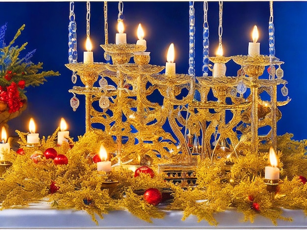 Hanukkah monorah candel image downloaded