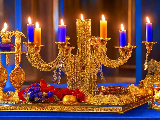 Hanukkah monorah candel image downloaded