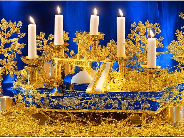 Foto immagine della candela di hanukkah monorah scaricata