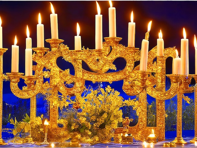 Hanukkah monorah candel image downloaded