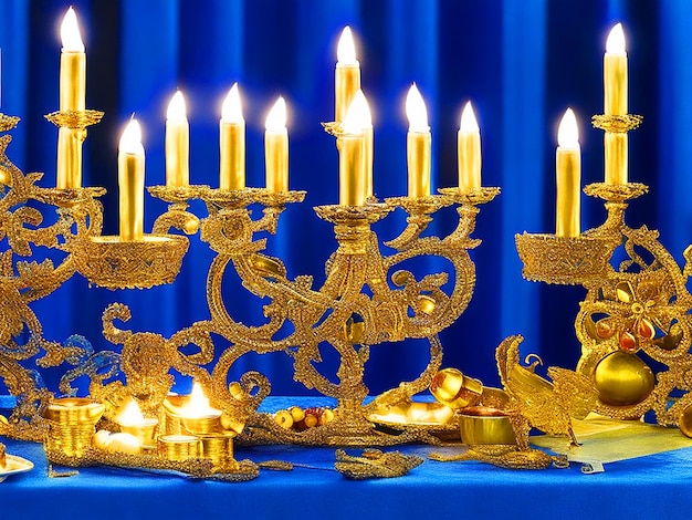 Hanukkah monorah candel image downloaded