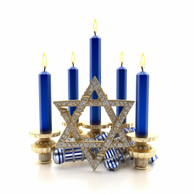 Hanukkah with white background high quality ultra
