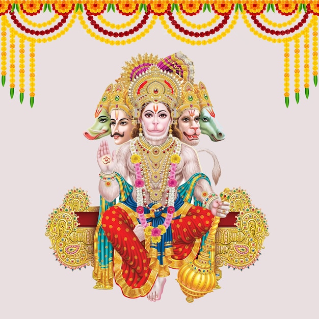 Hanuman Hindoe God Illustratie Ontwerp HD afbeelding