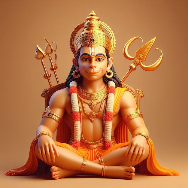 写真 hanuman jayanti relistic model 3d style ベクトル フロント ビュー シンプル バックグラウンド スタイル