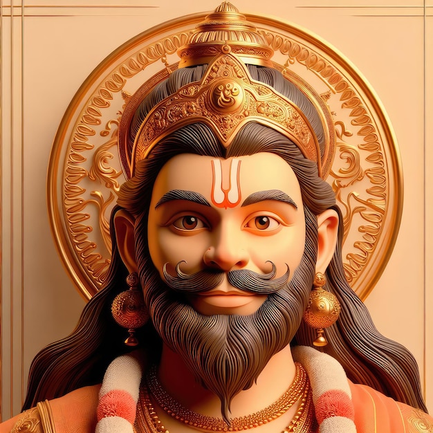 Foto hanuman jayanti relistic model 3d style vector front view en semple background style