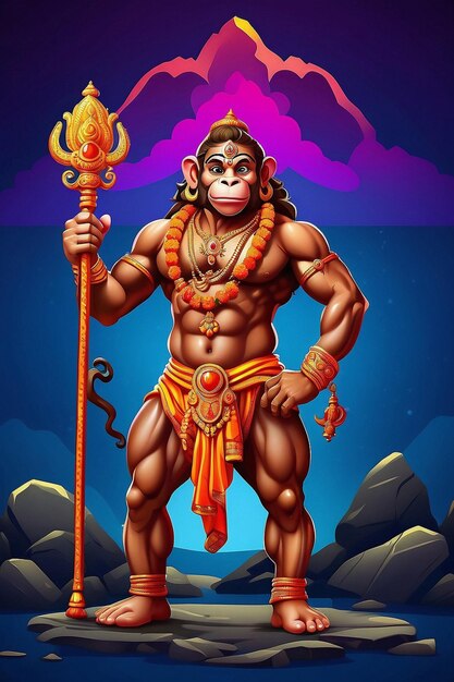 Foto hanuman jayanti template design voor sociale media