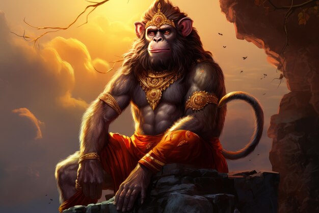 Hanuman monkey god indian religion generate ai