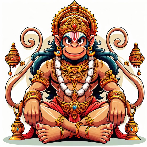 hanuman vector pray