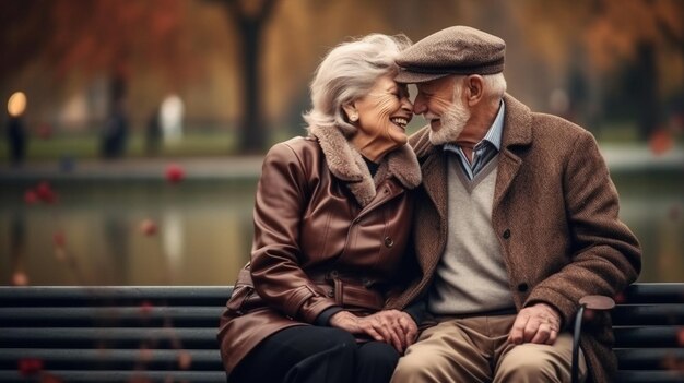 Happily old couples