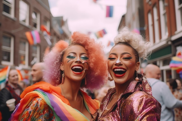 암스테르담의 LGBTQ 프라이드 퍼레이드에서의 행복 Amsterdam Pride Celebration