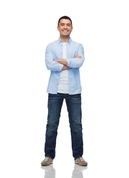 Photo happiness and people concept - smiling man with crossed arms