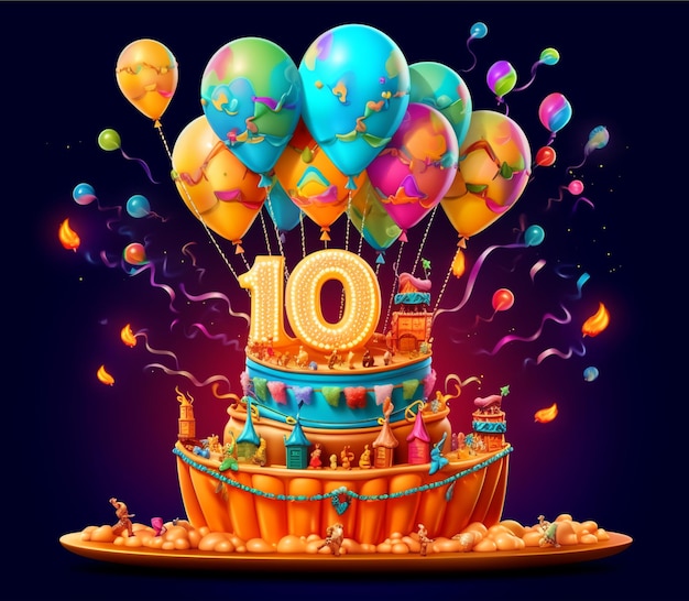 Photo happy 10th birthday card poster