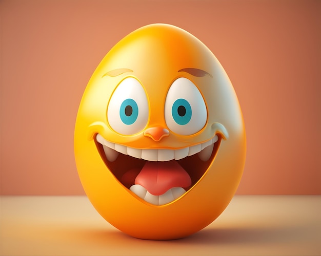 Happy 3d egg smiling