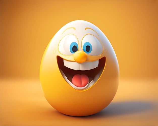 Happy 3d egg smiling