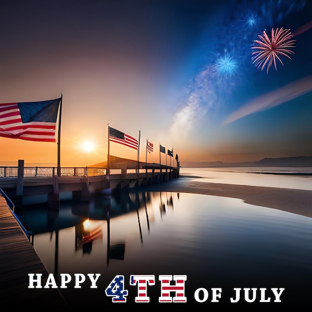 Happy 4th of July Greetings Happy Independence Day Generative AI