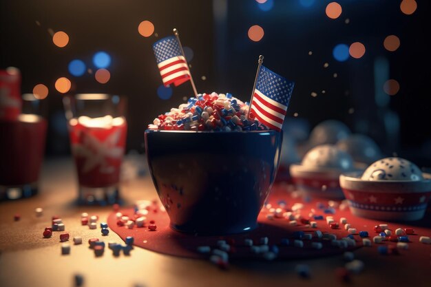 Happy 4th of July Independence Day of the United States of America USA A federal holiday in the United States commemorating the Declaration of Independence Generative AI