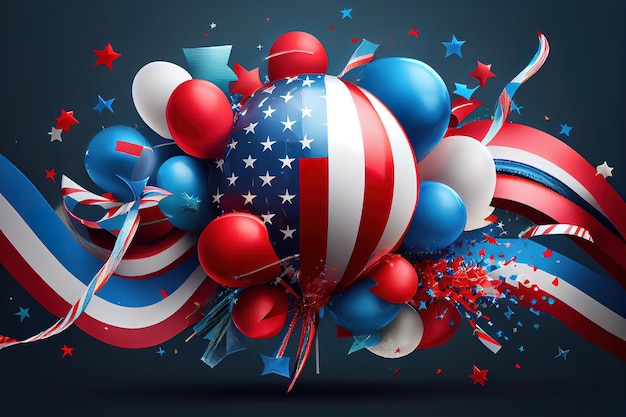 Happy 4th of July united states of America independence day Generative Ai