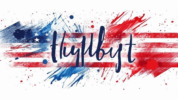 Happy 4th of July USA Independence Day celebration banner brush stroke background Generative AI