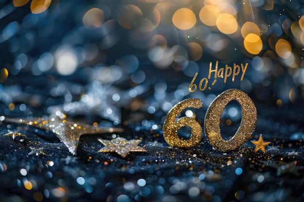 Счастливый 60-й праздничный послание в память о шести десятилетиях жизни путешествия, наполненного благодарностью, любовью и ценными воспоминаниями, отмечающими эту особую веху с радостью и признательностью