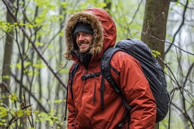 Photo a happy active man enjoying an outdoor sports lifestyle with optimism and passion for life