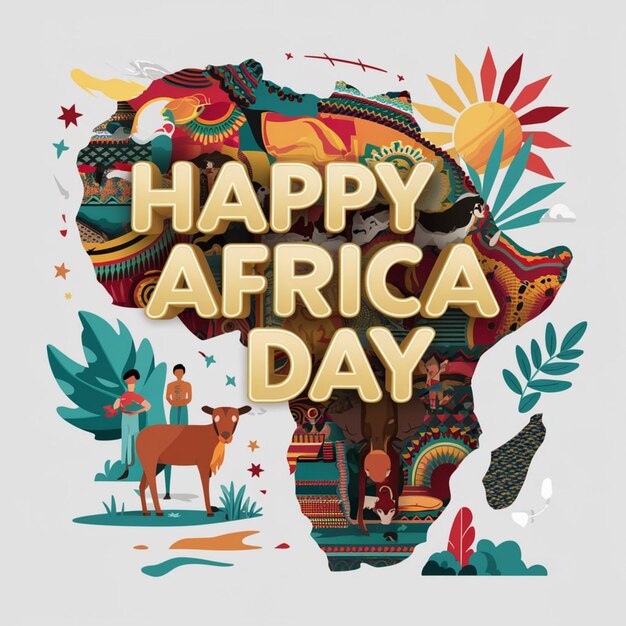 Photo happy africa day illustration