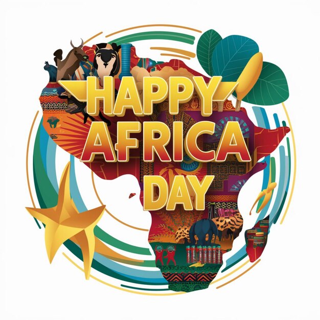 Photo happy africa day illustration