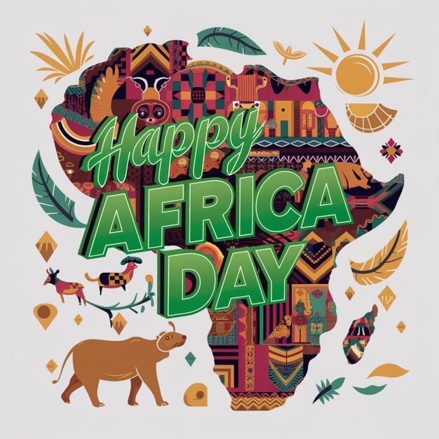 Photo happy africa day illustration