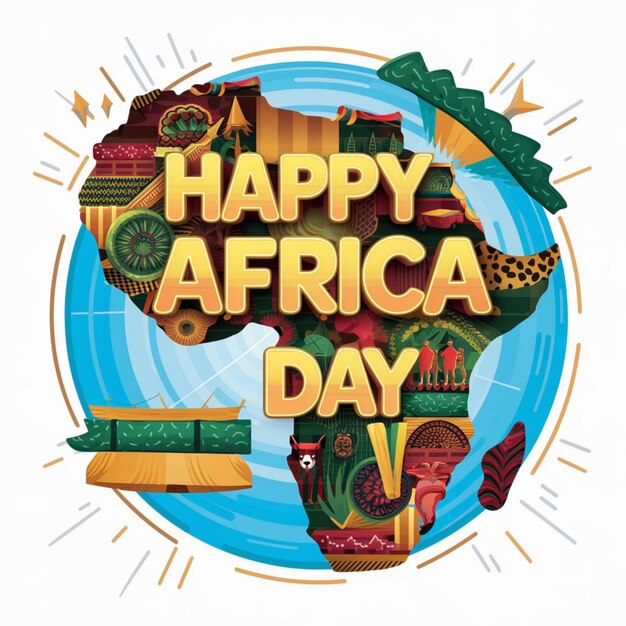 Photo happy africa day illustration